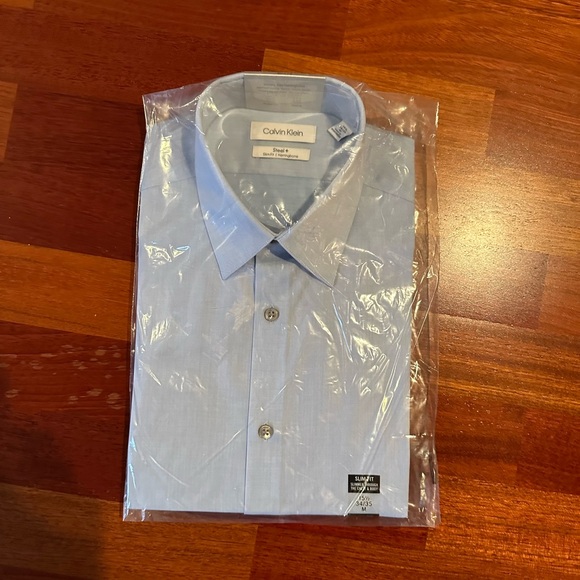 Calvin Klein Slim Fit Blue Dress shirt. 15 1/2. 34/35. NWT - Picture 1 of 5